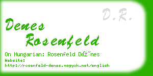 denes rosenfeld business card